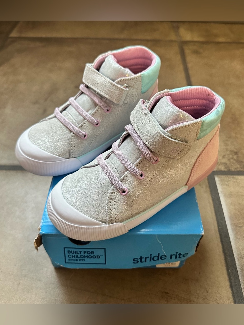 Stride Rite Girls SR Dune Glitter High Top Sneakers